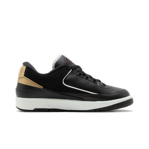 Jordan 2 Retro Low Black Metallic Gold (Women's)